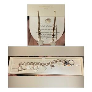 LUNA NORTE SET Mother-of-Pearl Charm Bracelet & Matching Earrings SET NEW NWT